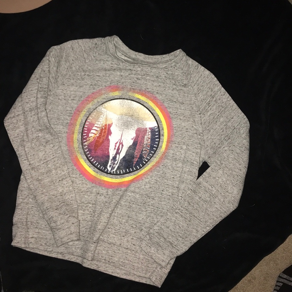 Super Cute Thin Cow  Skull Sweater—size small